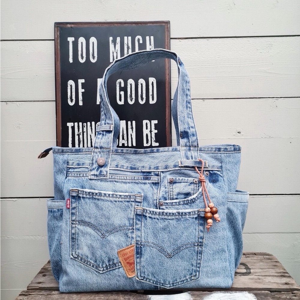 Levi's Light Blue Denim Tote - Picture 3 of 4